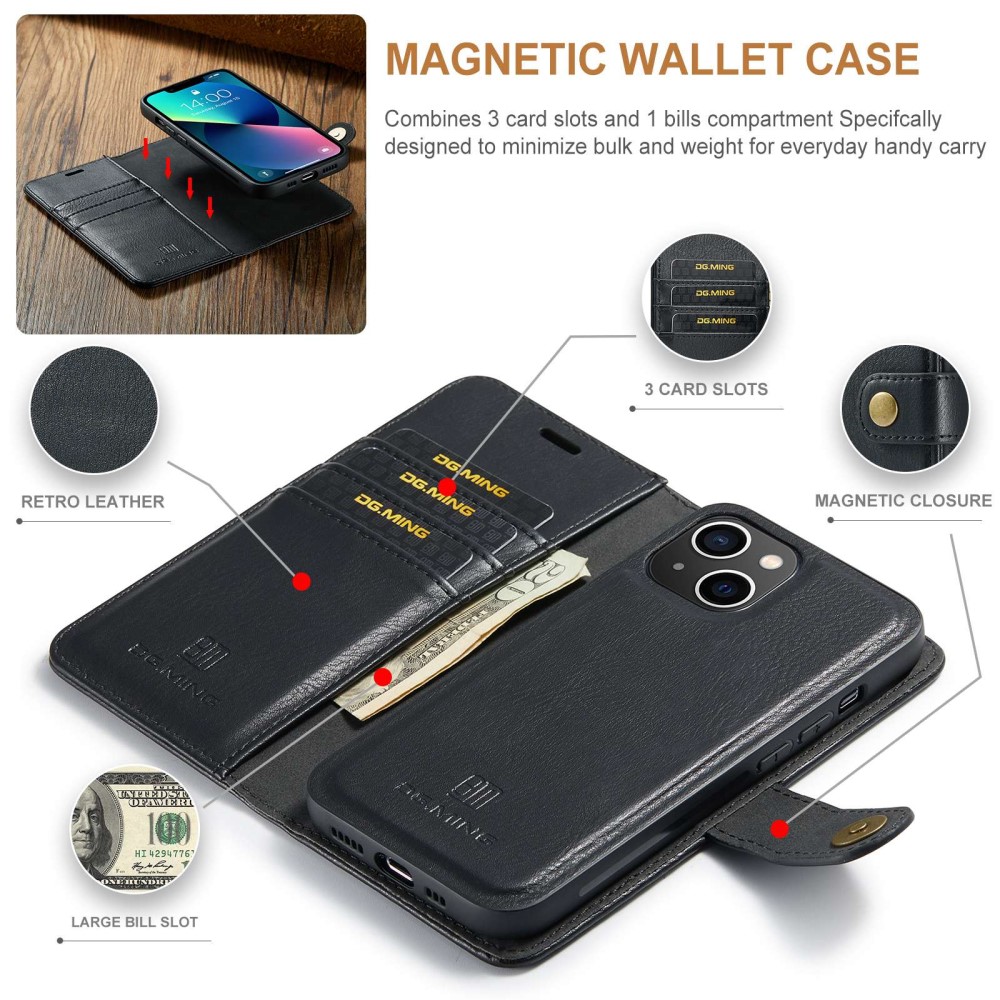 DG.MING DG.MING iPhone 14 Plus 2in1 Magnet Fodral / Skal Svart