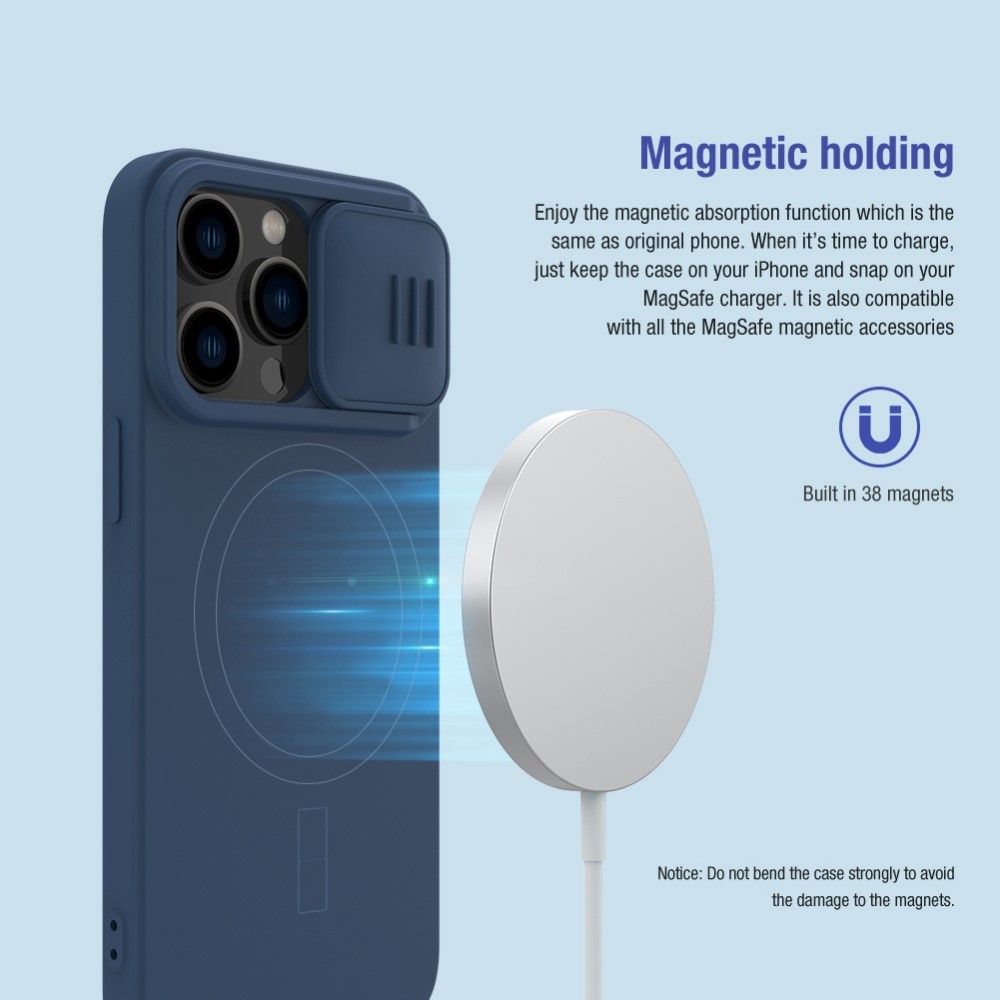 NILLKIN NILLKIN iPhone 14 Pro Max Skal MagSafe CamShield Silky Liquid Grön