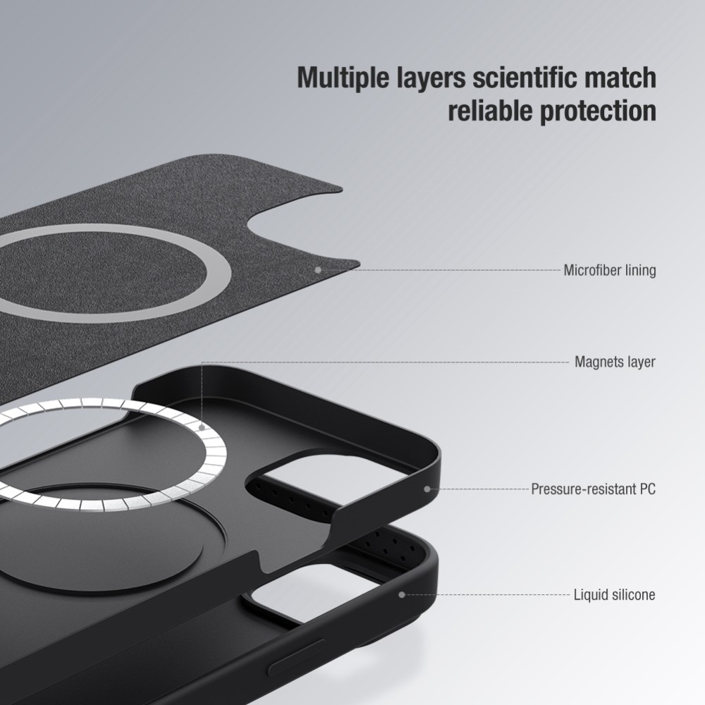 NILLKIN NILLKIN iPhone 14 Skal MagSafe CamShield Silky Liquid Blå