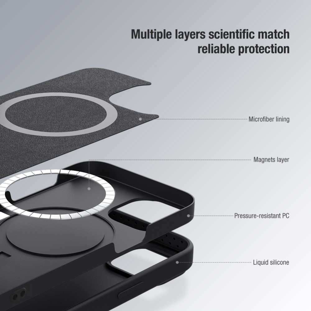 NILLKIN NILLKIN iPhone 14 Pro Skal MagSafe CamShield Silky Liquid Blå