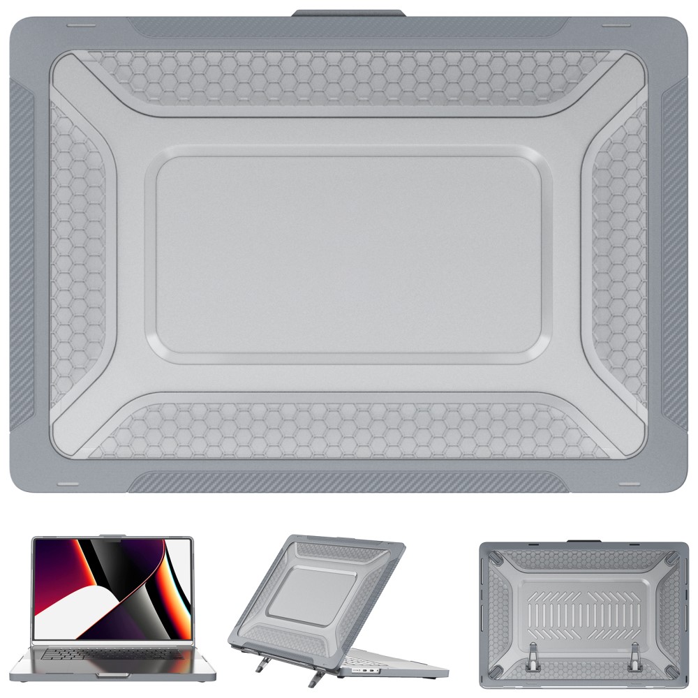  MacBook Pro 16 2021-2023 Skal Med Kickstand Grå