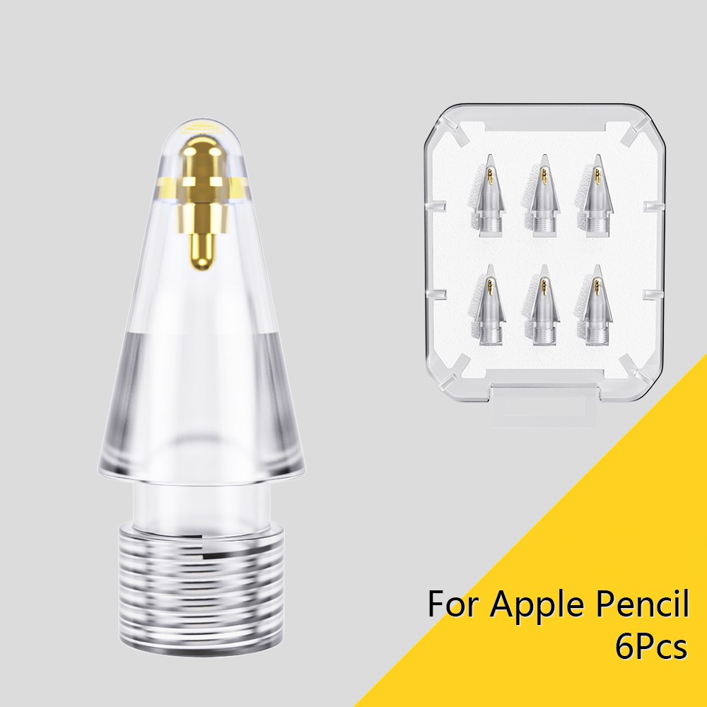 ESSAGER ESSAGER 6-PACK Ersättning Pennspets Apple Pen 1/2/Pro Transparent