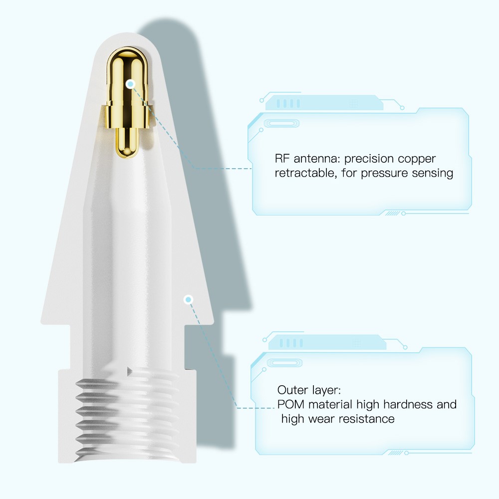ESSAGER ESSAGER 6-PACK Ersättning Pennspets Apple Pen 1/2/Pro Transparent