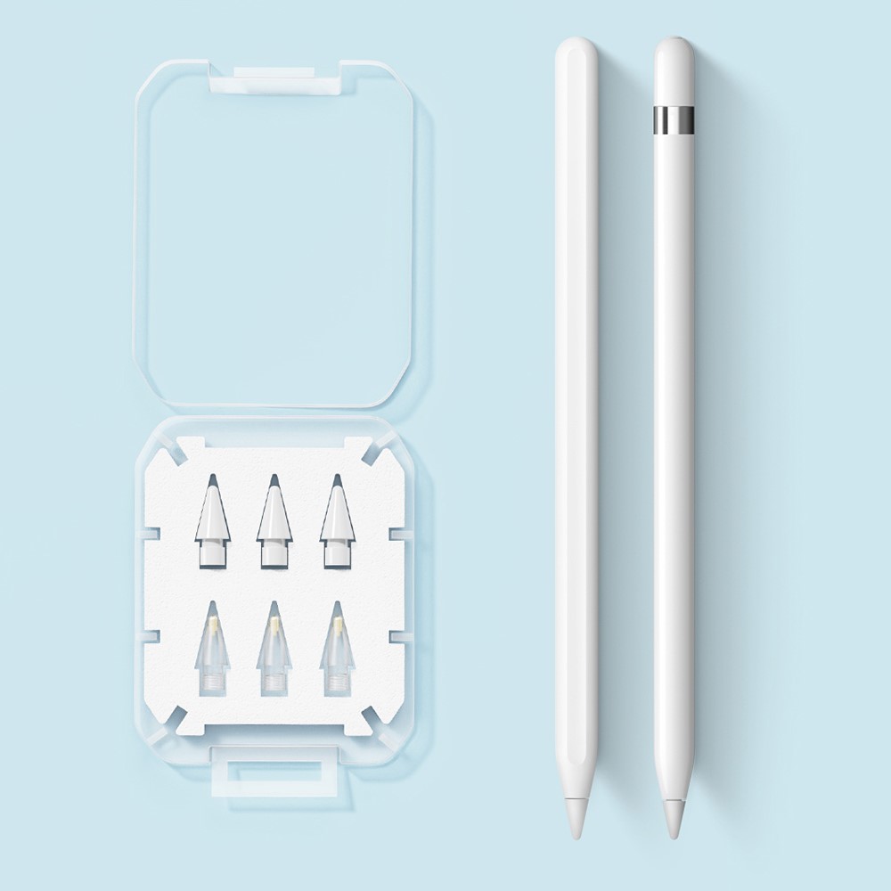 ESSAGER ESSAGER 6-PACK Ersättning Pennspets Apple Pen 1/2/Pro Vit/Transparent