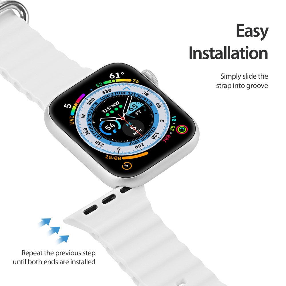 DUX DUCIS DUX DUCIS Apple Watch 38/40/41/42 mm mm Armband Wave Design Vit