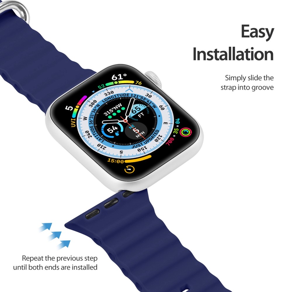 DUX DUCIS DUX DUCIS Apple Watch 42/44/45/46/49 mm Armband Wave Design Blå