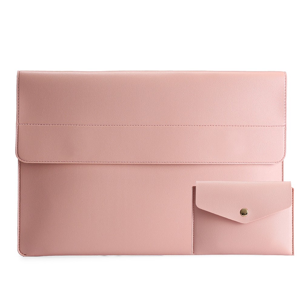  Laptop Sleeve 2-Set PU-Läder Väska 15.4