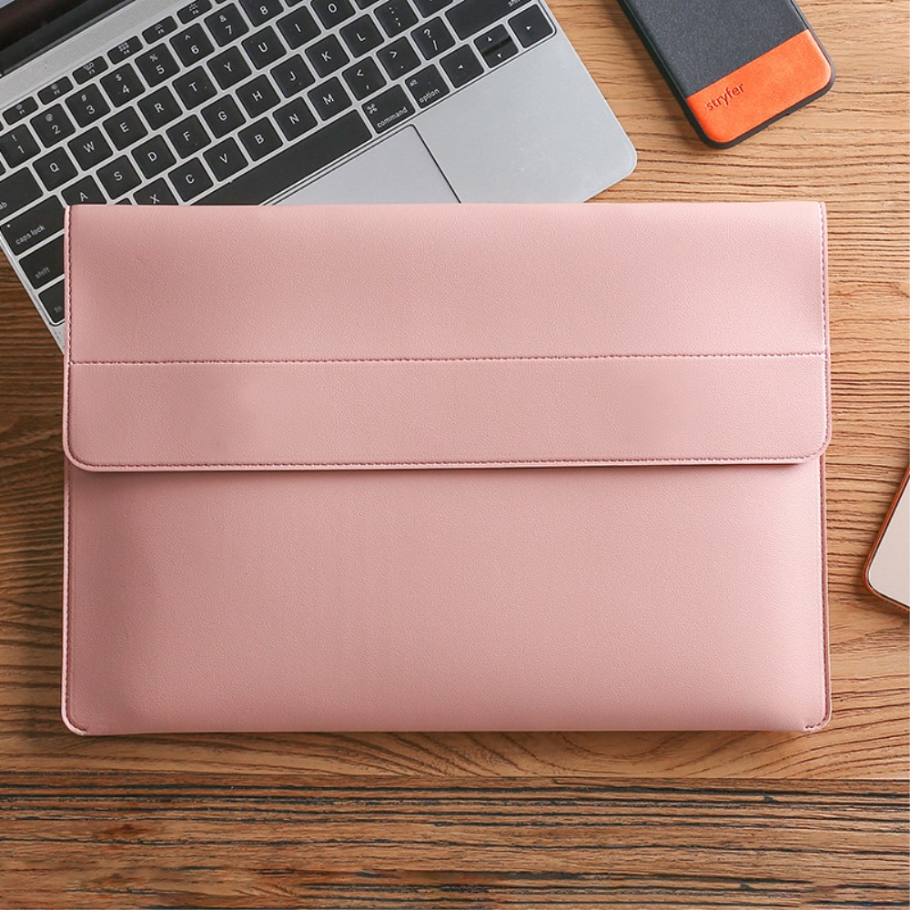  Laptop Sleeve 2-Set PU-Läder Väska 15.4