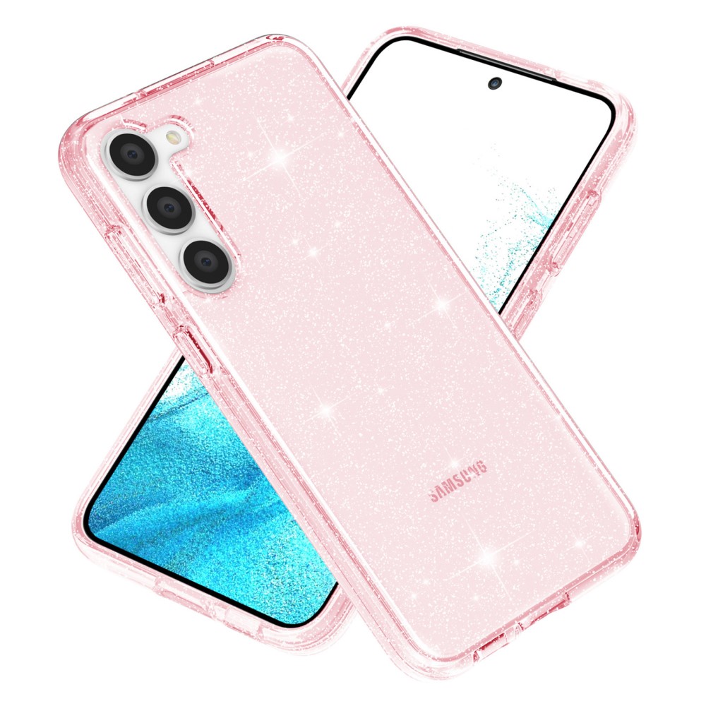  Samsung Galaxy S23 Skal Glitter Hybrid Rosa