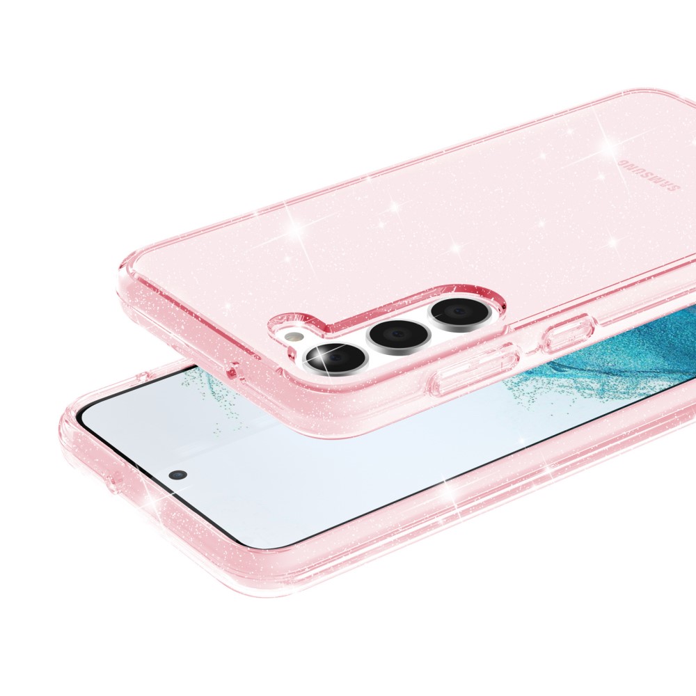  Samsung Galaxy S23 Skal Glitter Hybrid Rosa