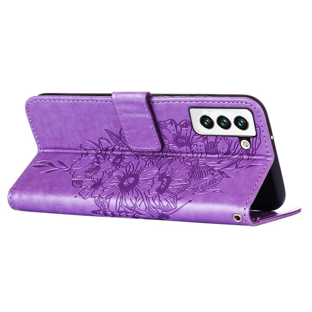  Samsung Galaxy S23 Fodral Fjäril Tryck Lila