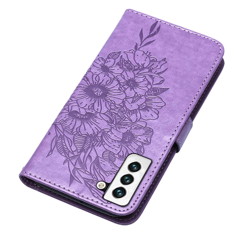  Samsung Galaxy S23 Fodral Fjäril Tryck Lila
