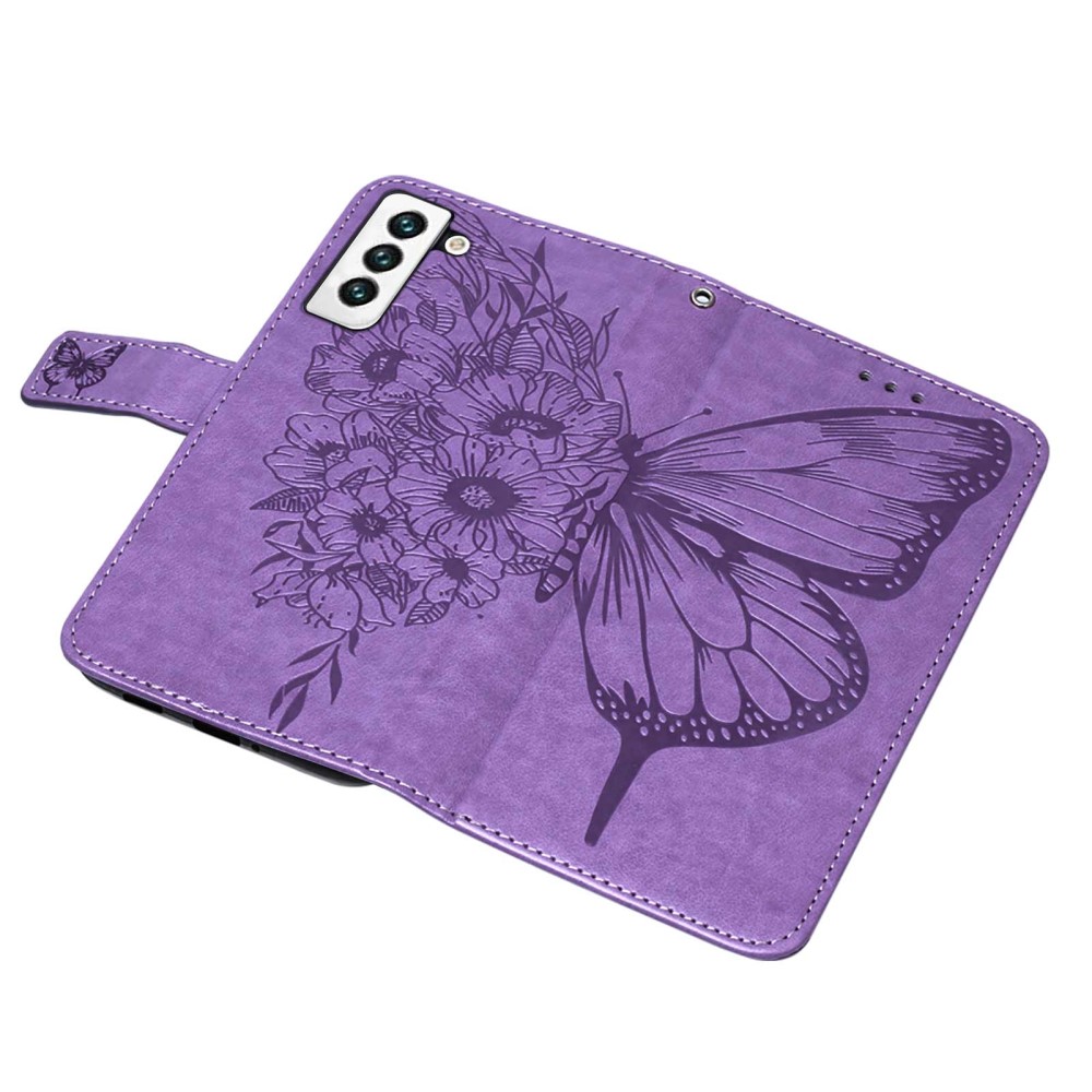  Samsung Galaxy S23 Fodral Fjäril Tryck Lila