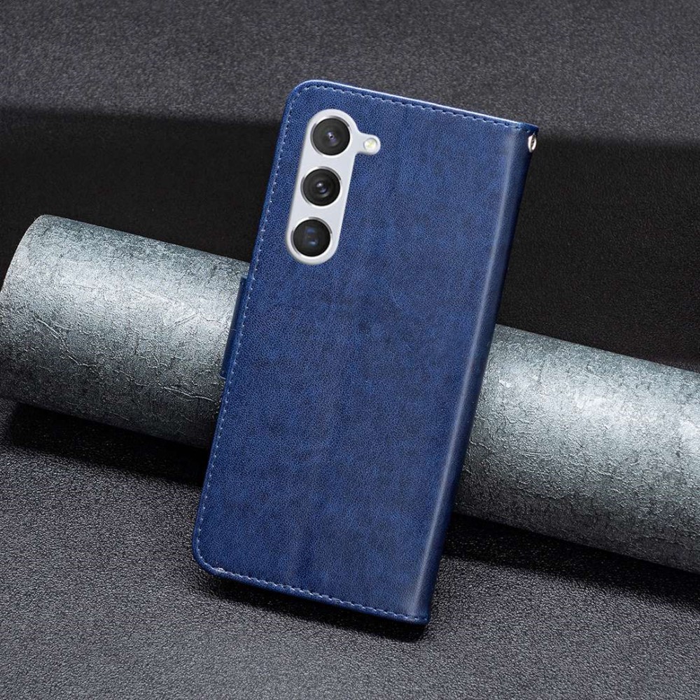  Samsung Galaxy S23 Fodral Med Fjäril Tryck Mörk Blå