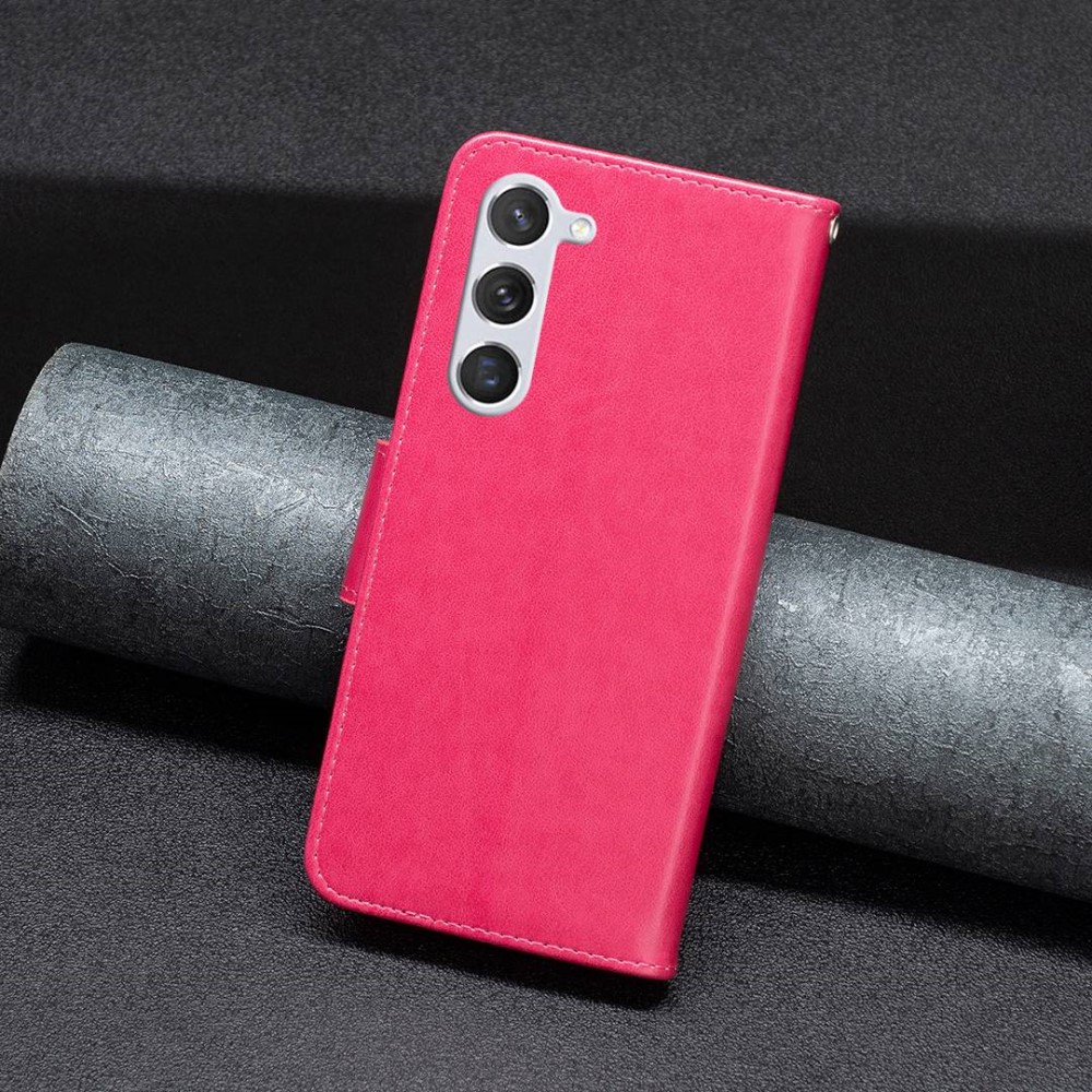  Samsung Galaxy S23 Fodral Med Fjäril Tryck Rosa