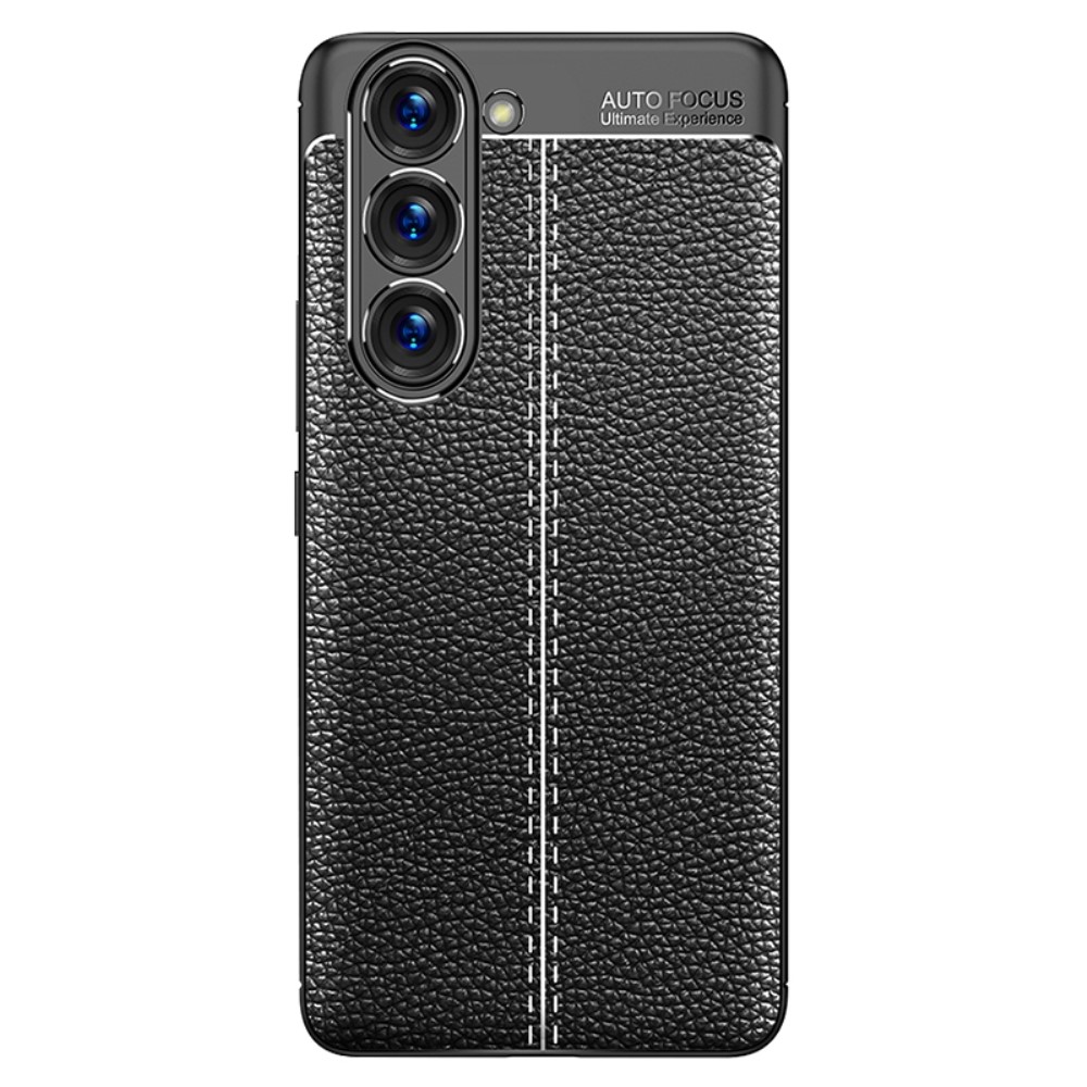  Samsung Galaxy S23 Skal Litchi Textur Svart