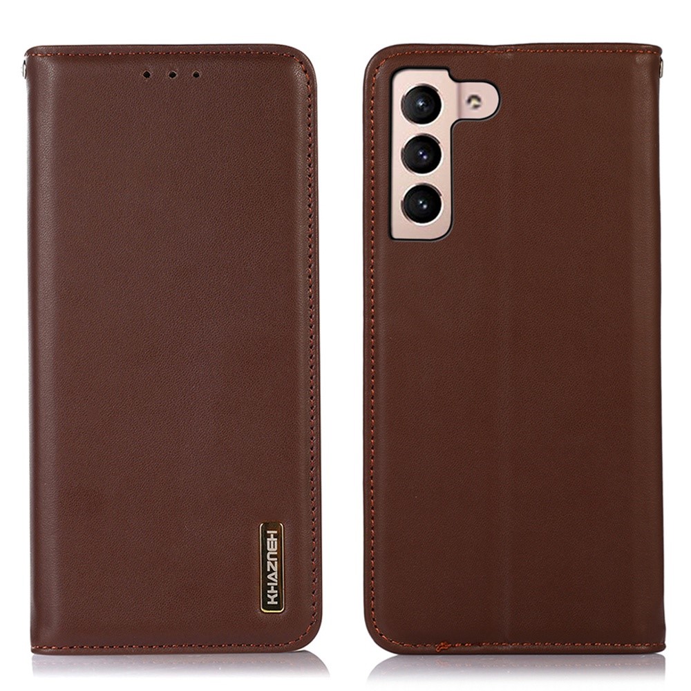 KHAZNEH KHAZNEH Galaxy S23 Äkta Läder Nappa Textur Brun