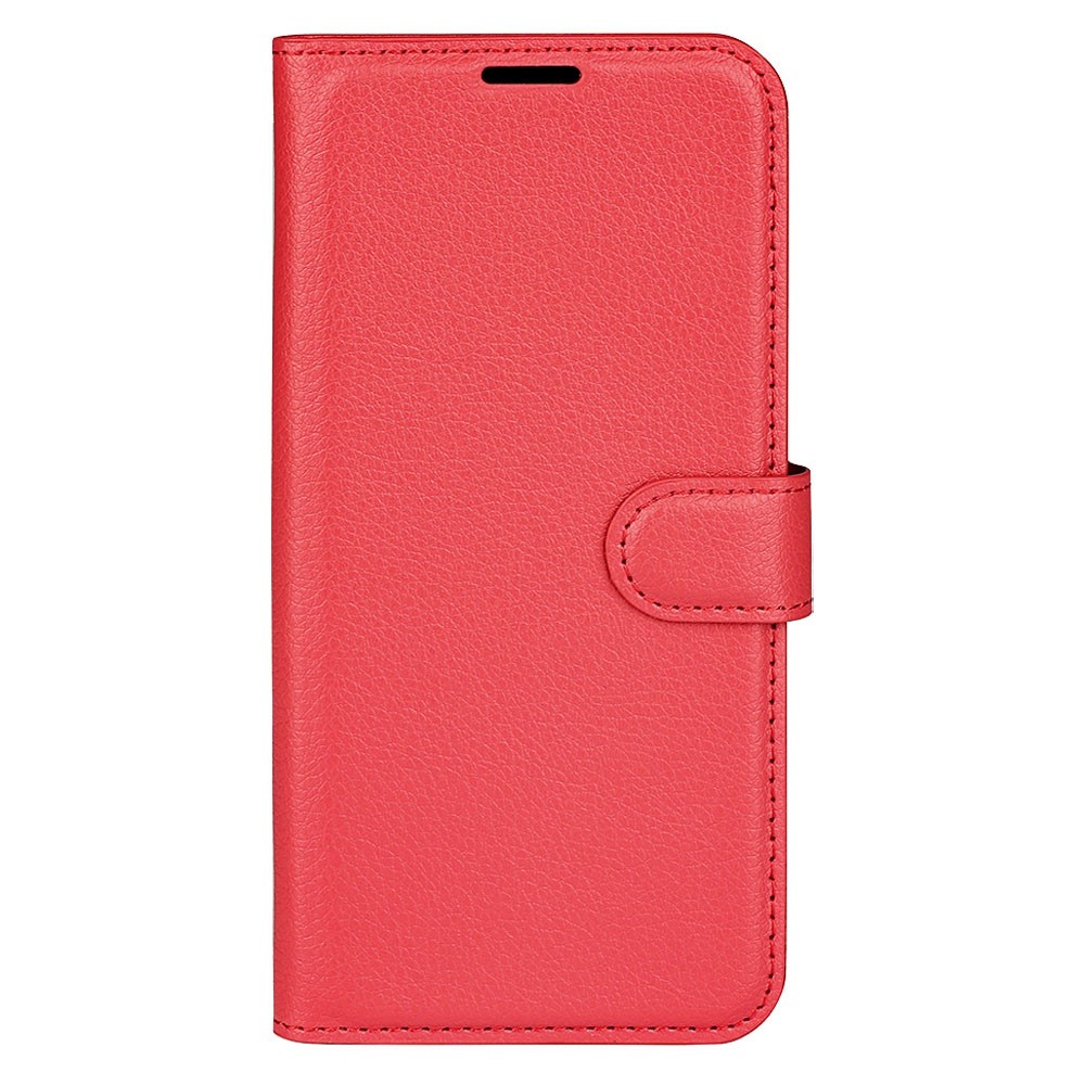  Samsung Galaxy S23 Fodral Litchi Läder Röd