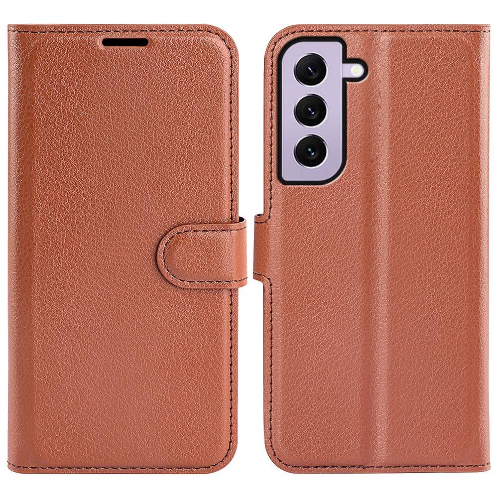  Samsung Galaxy S23 Fodral Litchi Läder Brun