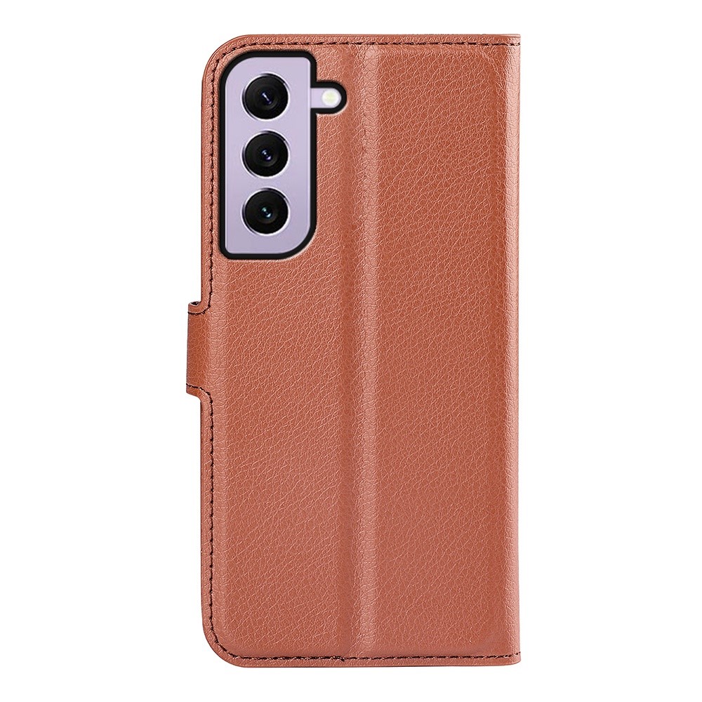  Samsung Galaxy S23 Fodral Litchi Läder Brun