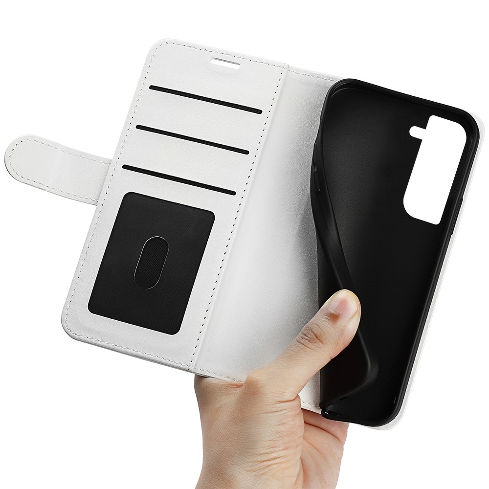 Samsung Galaxy S23 Fodral Crazy Horse Läder Vit