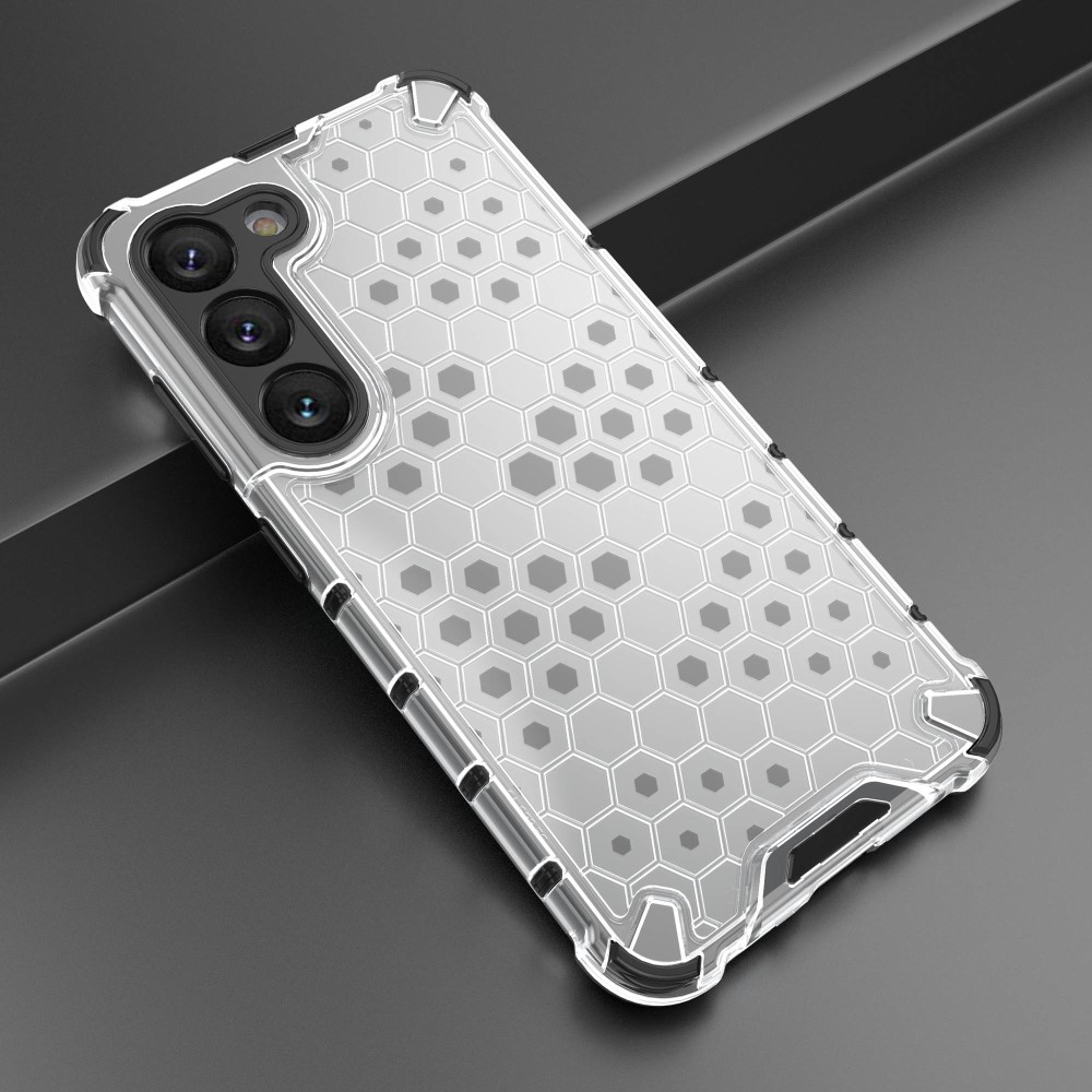  Samsung Galaxy S23 Skal Shockproof Honeycomb Textur Grå