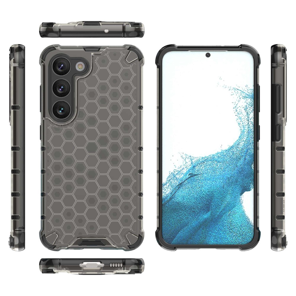  Samsung Galaxy S23 Skal Shockproof Honeycomb Textur Svart