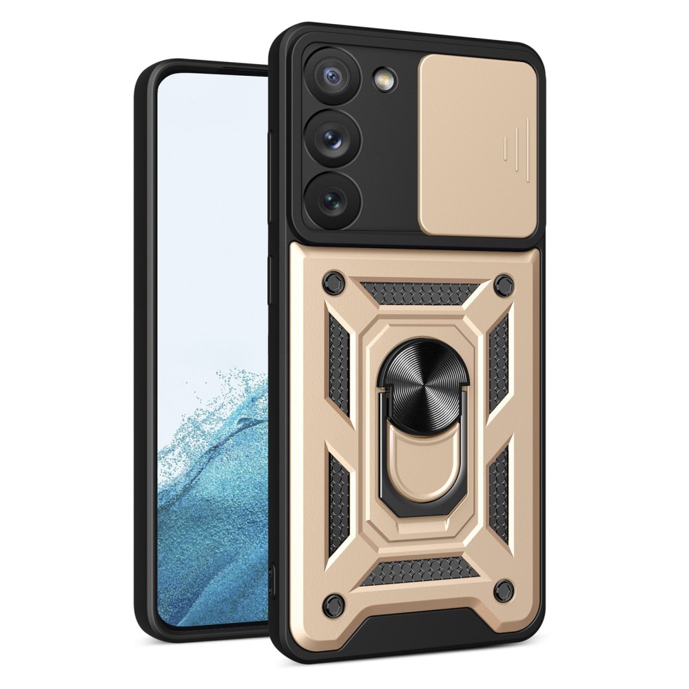  Samsung Galaxy S23 Skal CamShield Ring Hybrid Guld