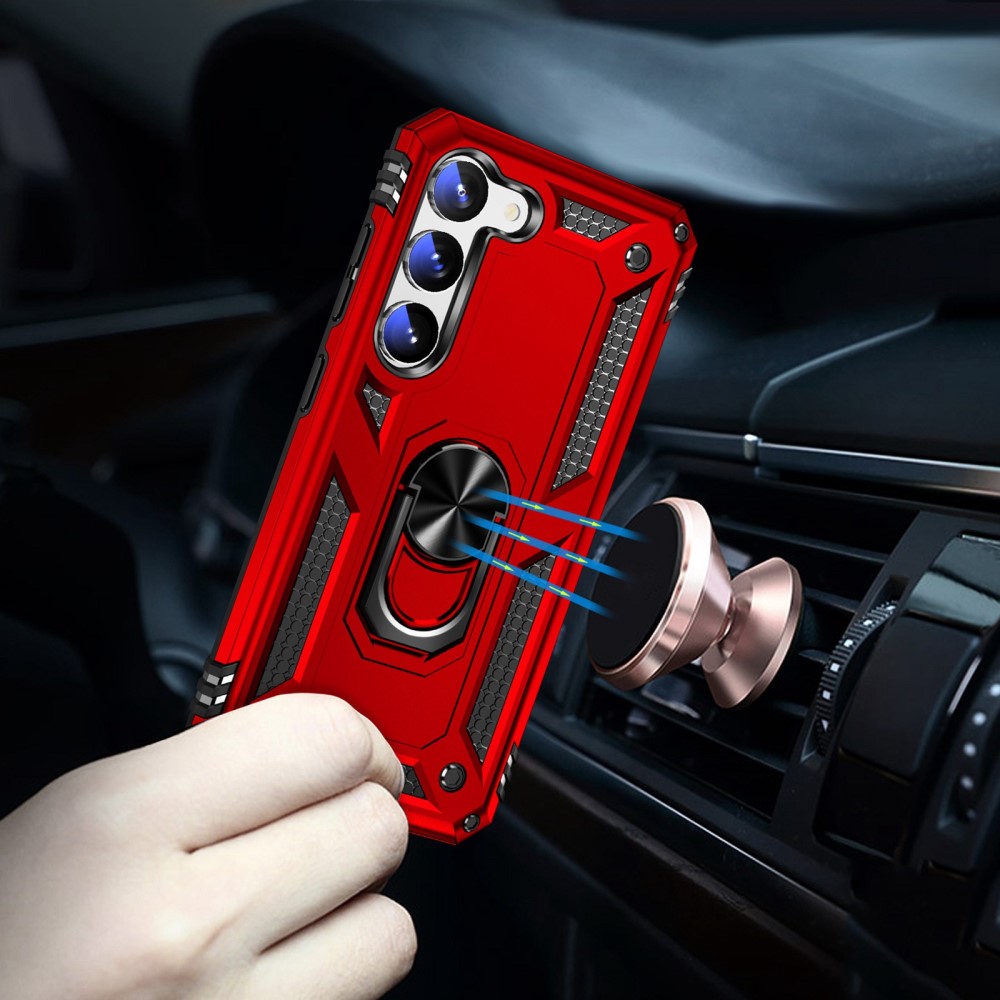 Samsung Galaxy S23 Skal Shockproof Ring Hybrid Röd