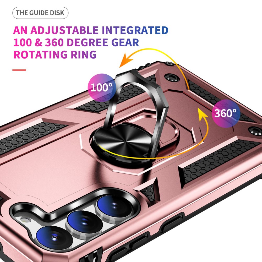  Samsung Galaxy S23 Skal Shockproof Ring Hybrid Roséguld
