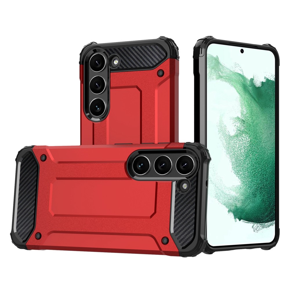  Samsung Galaxy S23 Skal Shockproof Armor Hybrid Röd