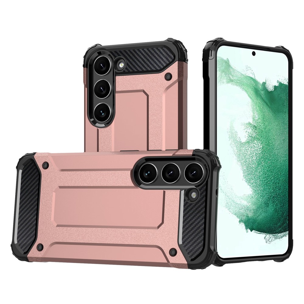  Samsung Galaxy S23 Skal Shockproof Armor Hybrid Roséguld