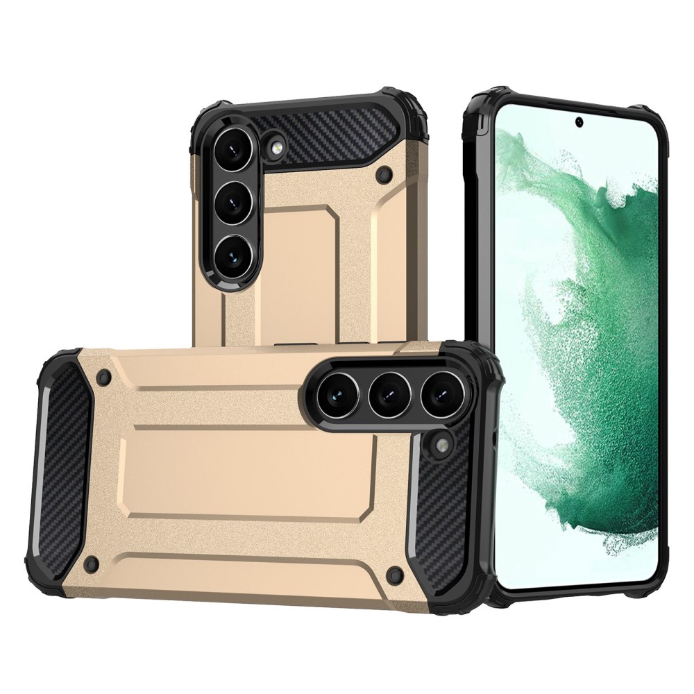  Samsung Galaxy S23 Skal Shockproof Armor Hybrid Guld