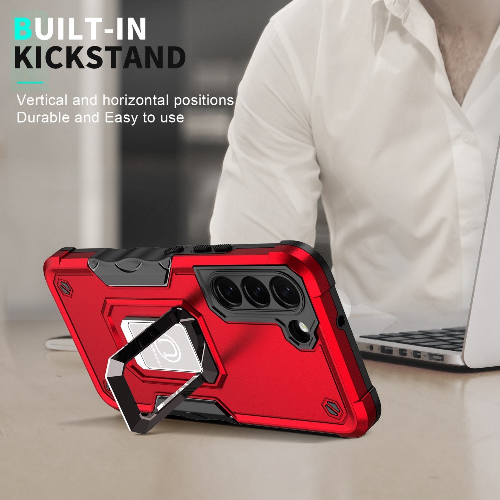  Samsung Galaxy S23 Skal Shockproof Ring Hybrid Röd
