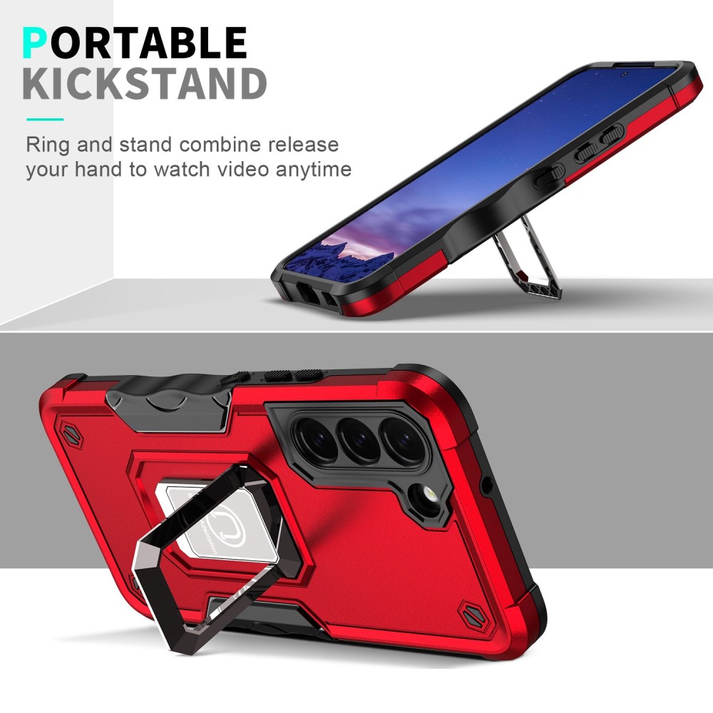  Samsung Galaxy S23 Skal Shockproof Ring Hybrid Röd