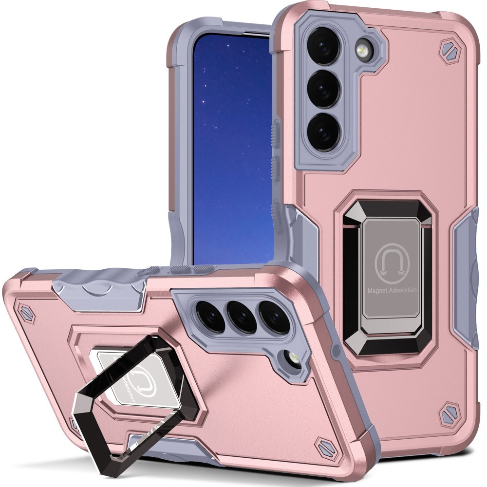  Samsung Galaxy S23 Skal Shockproof Ring Hybrid Roséguld