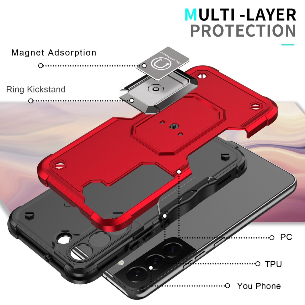  Samsung Galaxy S23 Skal Shockproof Ring Hybrid Roséguld