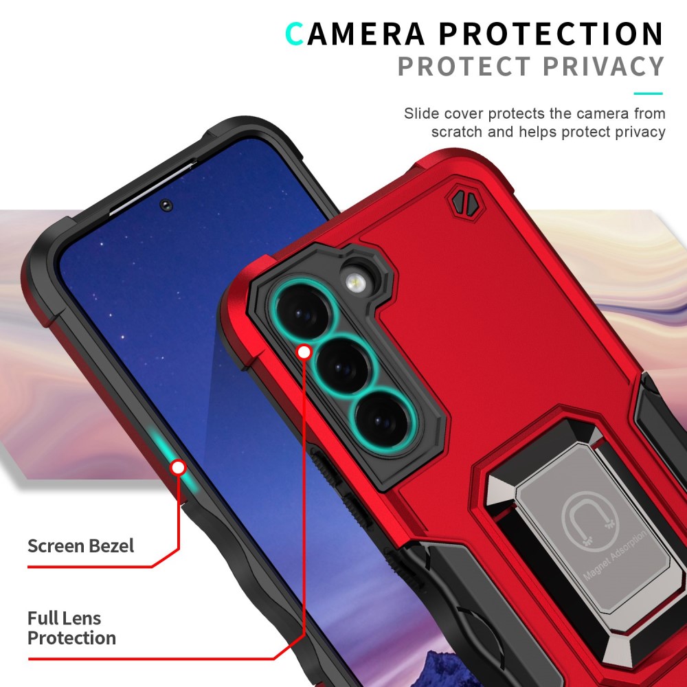  Samsung Galaxy S23 Skal Shockproof Ring Hybrid Roséguld