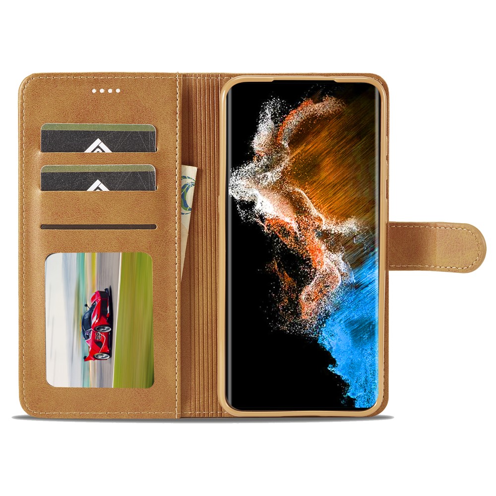 LC.IMEEKE LC.IMEEKE Samsung Galaxy S23 Fodral Läder Brun