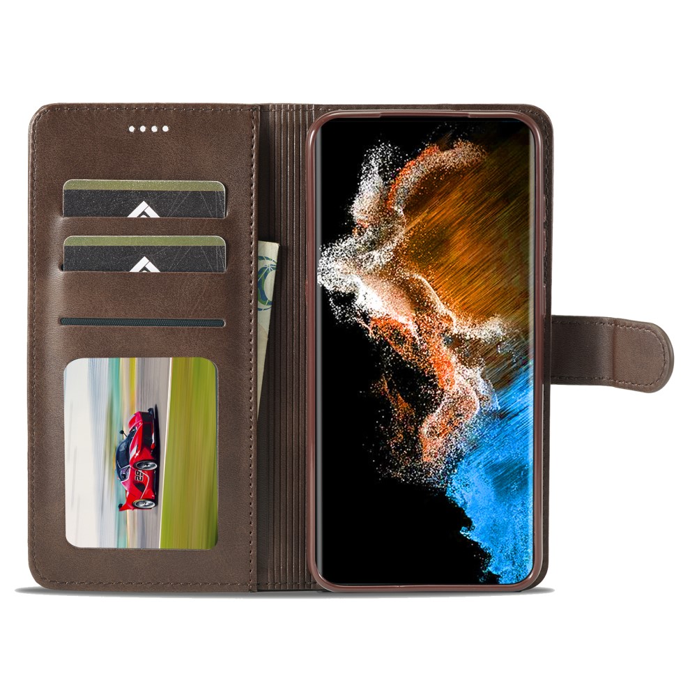 LC.IMEEKE LC.IMEEKE Samsung Galaxy S23 Fodral Läder Brun