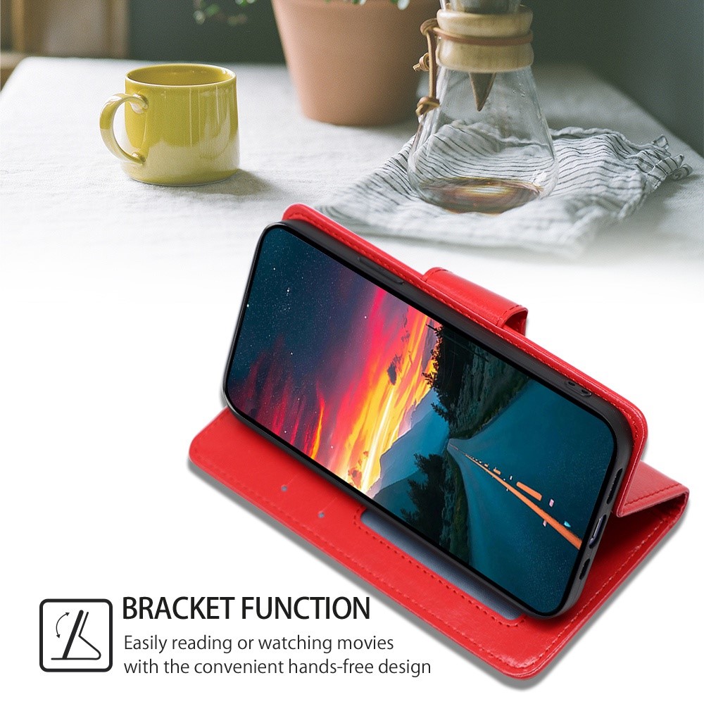  Samsung Galaxy S23 Fodral Läder Röd