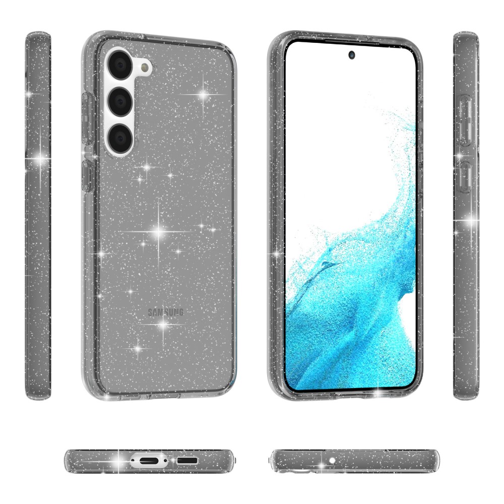  Samsung Galaxy S23 Plus Skal Glitter Hybrid Grå