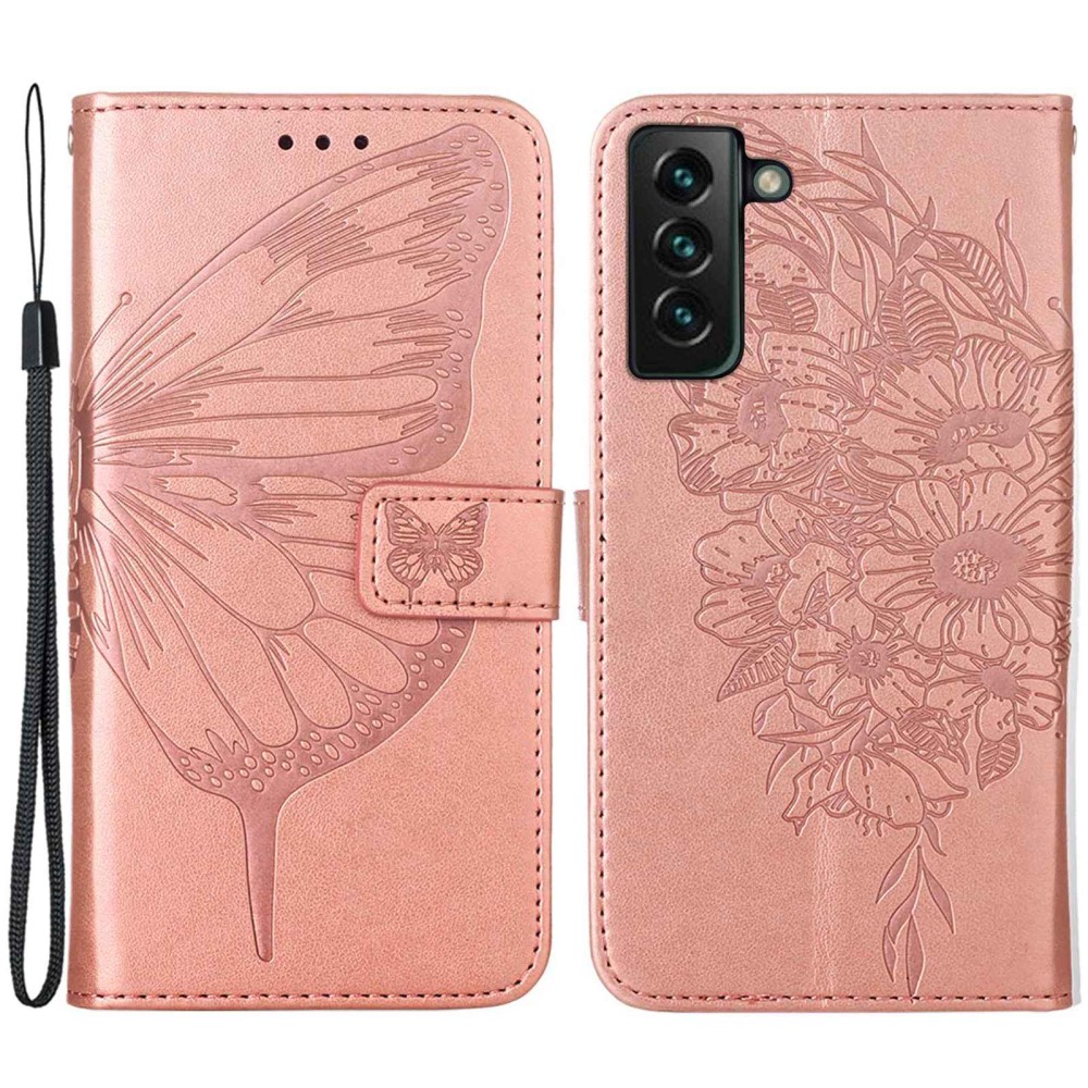  Samsung Galaxy S23 Plus Fodral Fjäril Roséguld