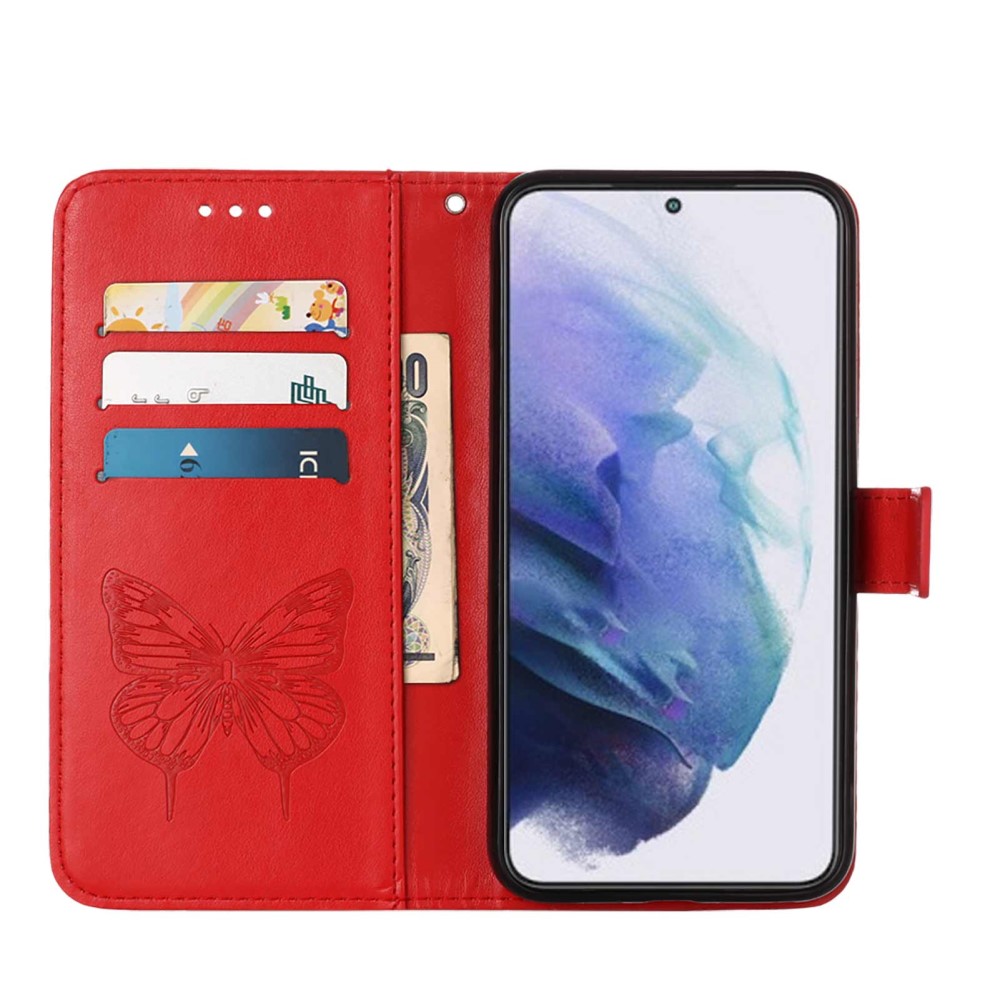  Samsung Galaxy S23 Plus Fodral Fjäril Röd