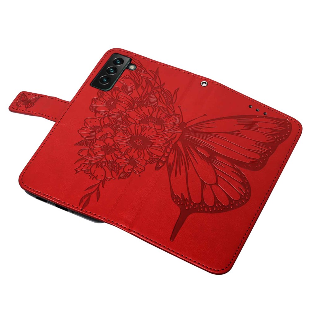  Samsung Galaxy S23 Plus Fodral Fjäril Röd