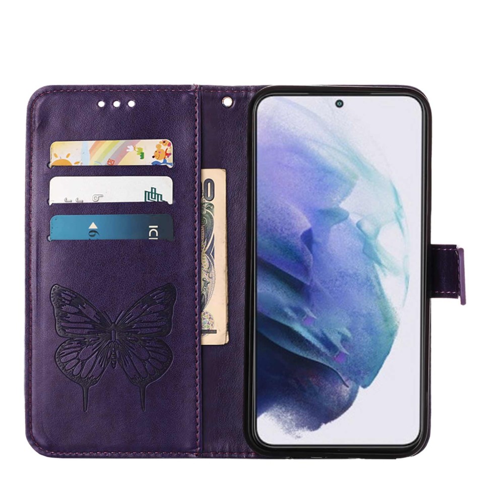  Samsung Galaxy S23 Plus Fodral Fjäril Mörk Lila