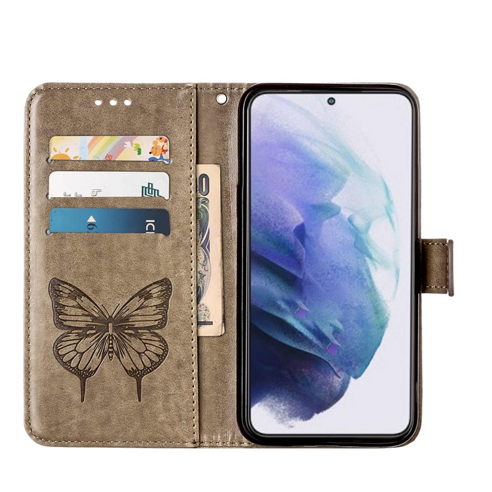  Samsung Galaxy S23 Plus Fodral Fjäril Grå