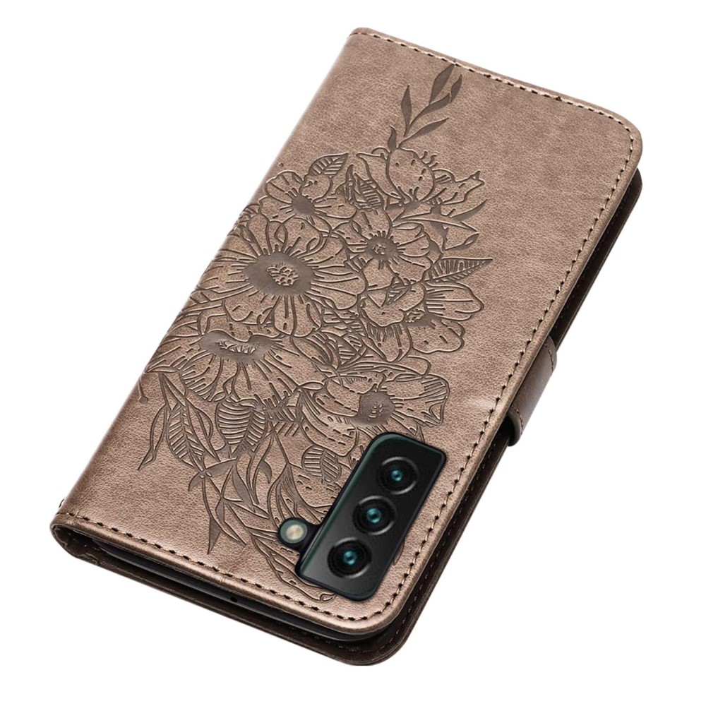  Samsung Galaxy S23 Plus Fodral Fjäril Grå