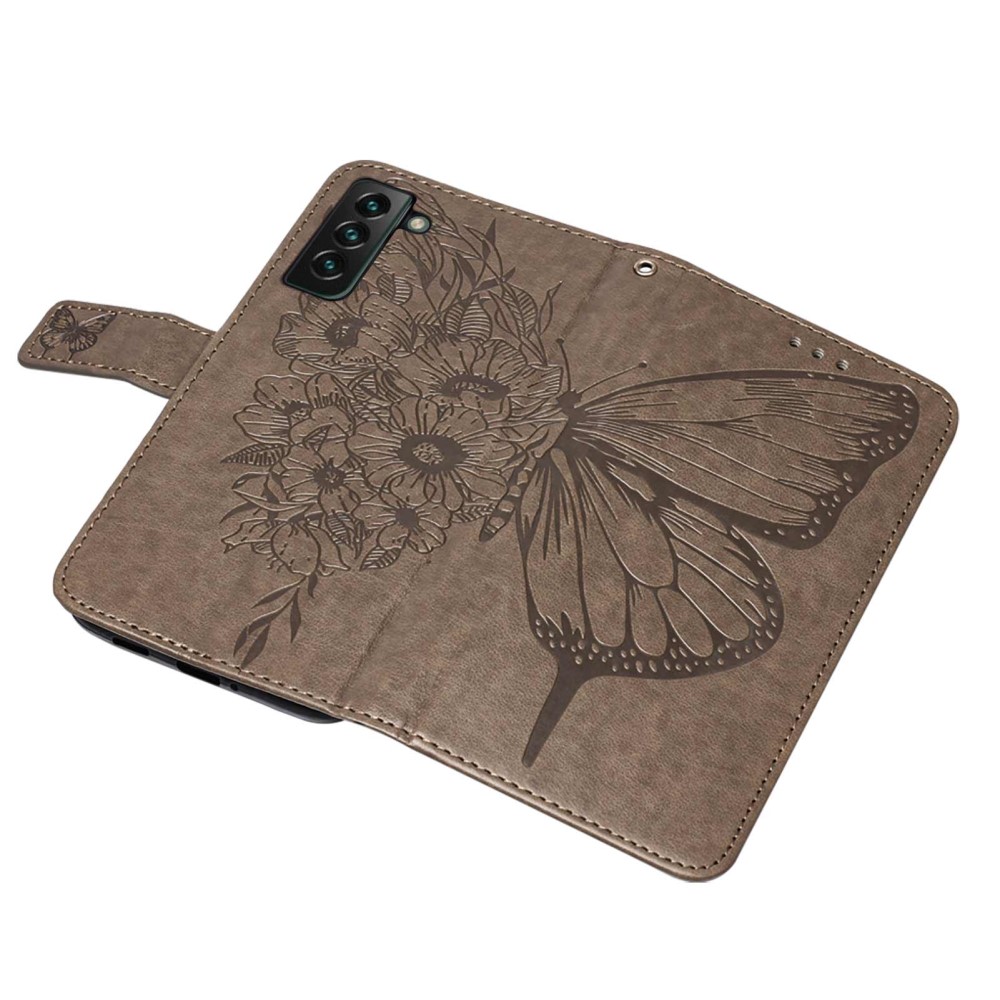  Samsung Galaxy S23 Plus Fodral Fjäril Grå
