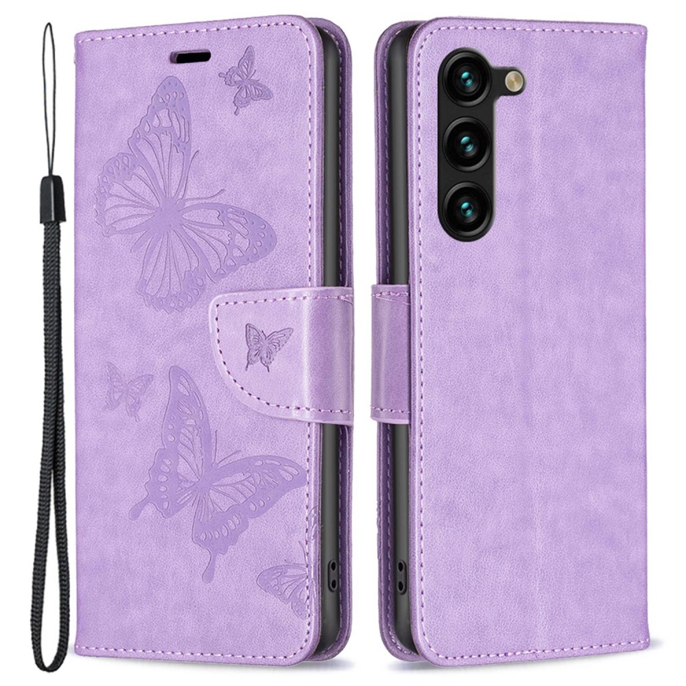  Samsung Galaxy S23 Plus Fodral Fjärilar Lila